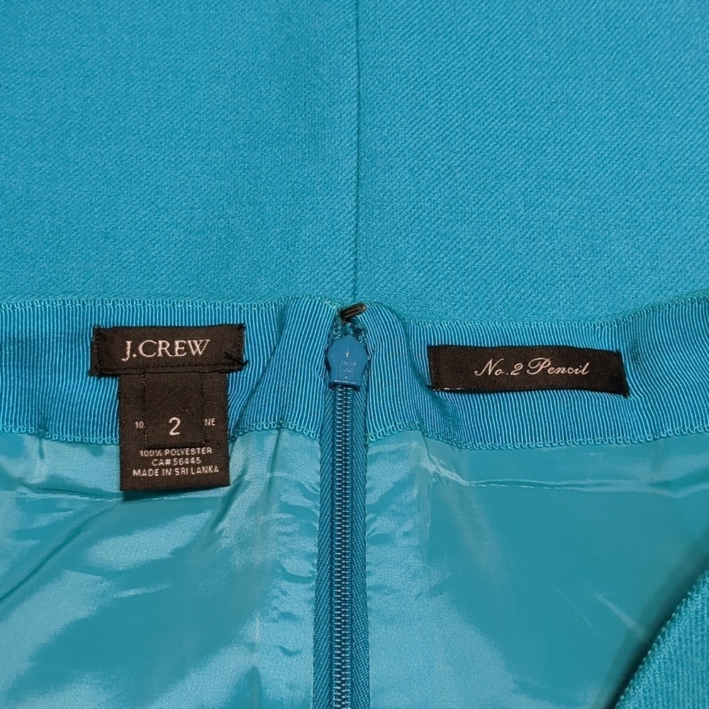 J Crew Mini Skirt Barbie Turquoise size 2 Small Wool - Picture 5 of 6